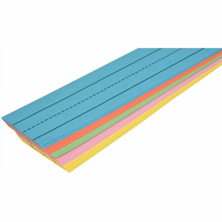 School Smart Ruled Rainbow Sentence Strips, 3 x 24 Inches, Rainbow, 43 lb, Pack of 100 PK PRCC07403-5987